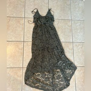 Express, high-low floral maxi dress.